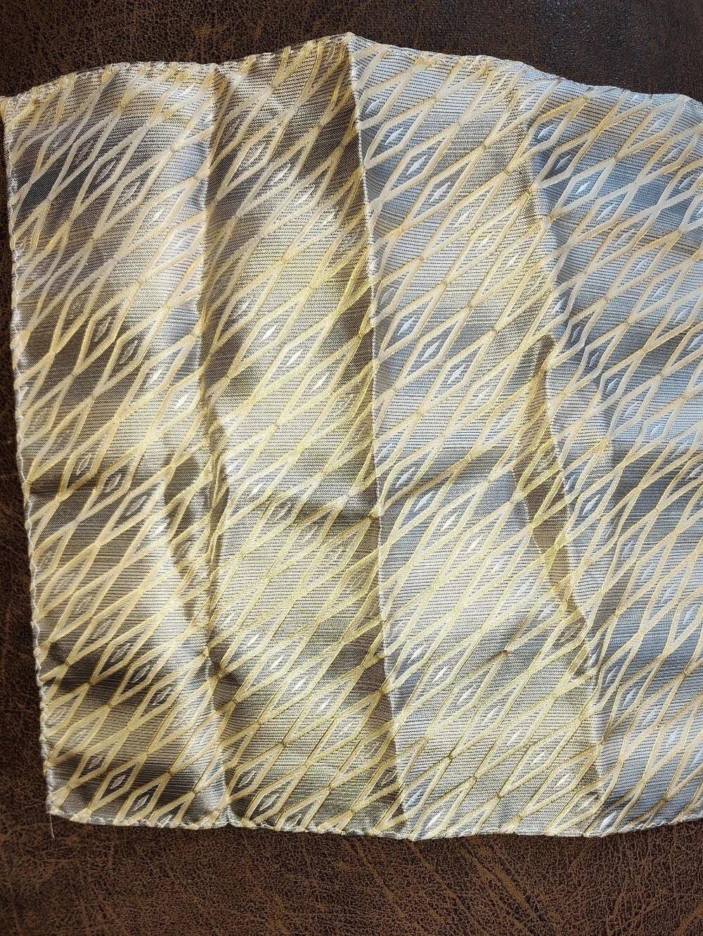 Men's Gold Patterned Necktie,  Cufflinks and Pocket Handkerchief  Set